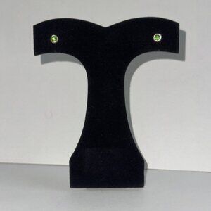 5 Mm Round Green Cz And Sterling Post Earrings